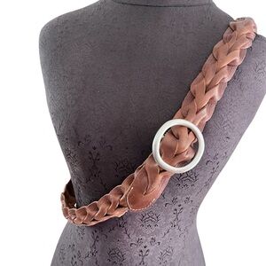 Agave Braided Woven Handmade Leather Belt Large 40